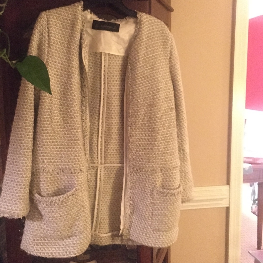 Zara Basic Dress Coat cotton wool blend - Picture 2 of 8